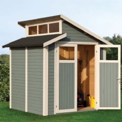 Rowlinson Skylight Shed - Light Grey - W7ft x D7ft