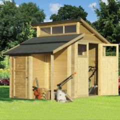 Rowlinson Skylight Shed with Store - Natural - W7ft x D7ft