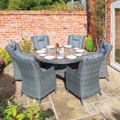 Rowlinson Manhattan 6 Seater Dining Set - Grey Weave