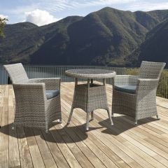 Cozy Bay Eden 2 Seater Rattan Bistro Set - Granite Effect Glass