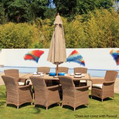 Cozy Bay Panama 8 Seater Oval Rattan Dining Set - Four Seasons