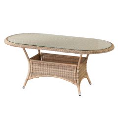 Cozy Bay Panama 6 Seater Oval Rattan Dining Table - Four Seasons