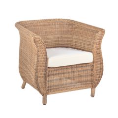 Cozy Bay Jamaica Rattan Armchair - Four Seasons - White Cushion