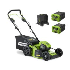 Greenworks 60V Self Drive 46cm Lawn Mower with x2 2ah Battery and Charger