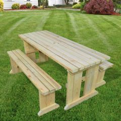 Rutland County Tinwell Picnic Table and Bench Set - Light Green