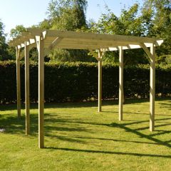 Rutland County Standard 6 Post Pergola - Light Green