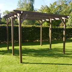 Rutland County Standard 6 Post Pergola - Rustic Brown