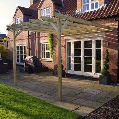 Rutland County Standard Lean To Pergola - Light Green