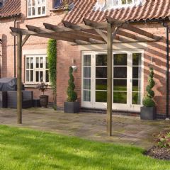 Rutland County Standard Lean To Pergola - Rustic Brown