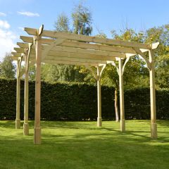 Rutland County Premium 6 Post Pergola - Light Green