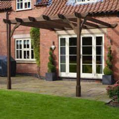 Rutland County Premium Lean To Pergola - Rustic Brown