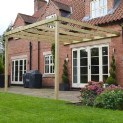 Rutland County Lean To Box Pergola - Light Green