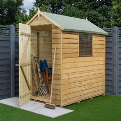 Rowlinson Overlap Pressure Treated Apex Shed - W4ft x D6ft