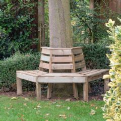 Forest Garden Half Round Timber Tree Seat