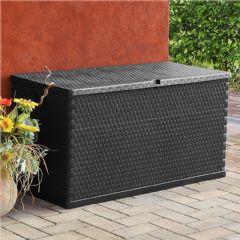 Forest Garden Rattan Effect Storage Box - 420 Litre - Anthracite