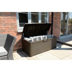Forest Garden Wood Effect 3 Seater Storage Bench - 550 Litre - Brown