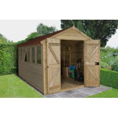 Forest Garden Pressure Treated Tongue and Groove Apex Shed - W12ft x D8ft