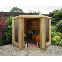 Forest Garden Oakley Overlap Corner Summerhouse - W7ft x D7ft