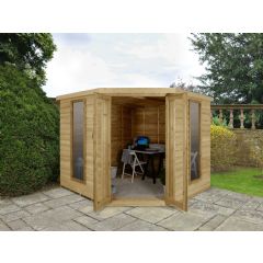 Forest Garden Oakley Overlap Corner Summerhouse - W8ft x D8ft