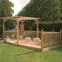 Forest Garden Ultima Pergola and Patio Decking Kit - W240cm x D490cm