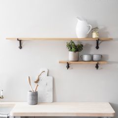 Garden Trading Cast Iron Raw Oak Bracket Shelf