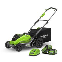 Greenworks 40V Cordless Lawnmower - 46cm with 2 x Batteries