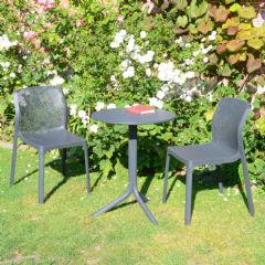 Europa Leisure Step Bit Bistro Set - Anthracite