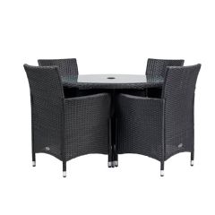 Royalcraft Cannes 4 Seater Dining Set - Black
