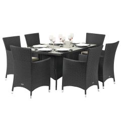 Royalcraft Cannes 6 Seater Rectangular Dining Set - Black