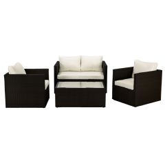 Royalcraft Cannes 4 Seater Lounge Set - Black