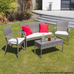 Oseasons Winchester 4 Seater Lounge Set - Walnut Natural