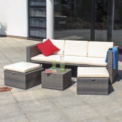 Oseasons Mayson 5 Seater Lounge Set - Walnut Natural