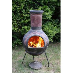 Gardeco Clay Chiminea Plumas Design Extra Large - 130cm