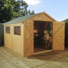 Mercia Shiplap Tongue and Groove Apex Shed - With Double Door - W8ft x D10ft
