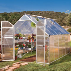 Palram Essence Greenhouse - Silver - W8ft x D12ft - Polycarbonate Glazing