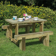 Forest Garden Sleeper Bench and Refectory Table Dining Sets