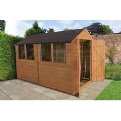 Forest Garden Overlap Apex Double Door Shed - W6ft x D10ft