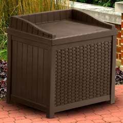 Suncast Resin Wicker Storage Seat - 83 Litres