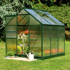 Halls Popular Green Frame Greenhouses - 4mm Polycarbonate