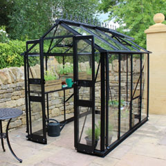 Eden Birdlip Zero Threshold Black Frame Greenhouse - 6mm Polycarbonate Glazing