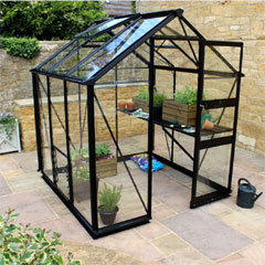 Eden Burford Zero Threshold Black Frame Greenhouse - Long Pane Toughened