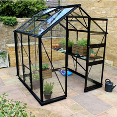 Eden Burford Zero Threshold Black Frame Greenhouse - Horticultural Glass