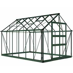 Eden Blockley Zero Threshold Green Frame Greenhouse - Horticultural Glass