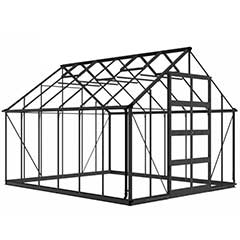 Eden Bourton Zero Threshold Black Frame Greenhouses - Long Pane Toughened Glass