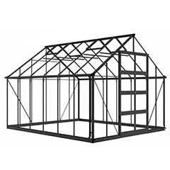 Eden Bourton Zero Threshold Black Frame Greenhouses - 6mm Polycarbonate Glazing