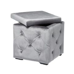 Ellister Valentina Storage Box Stool - Silver