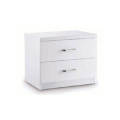 Ellister Novello 2 Drawer Bedside Cabinet - White