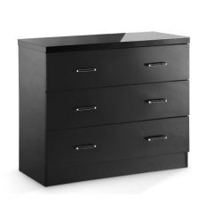 Ellister Novello 3 Drawer Chest of Drawers - Black