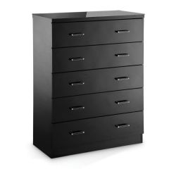 Ellister Novello 5 Drawer Chest of Drawers - Black