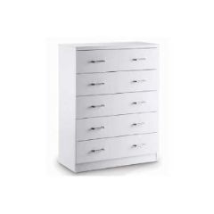 Ellister Novello 5 Drawer Chest of Drawers - White